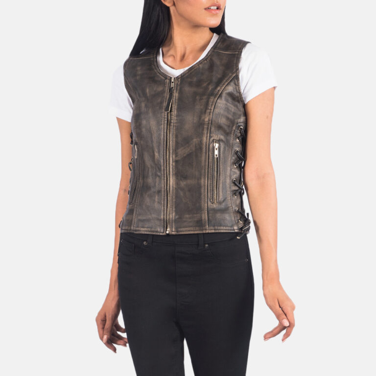 Womens Vanda Distressed Brown Leather Biker Vest_5608 copy-5-1623150964597